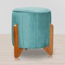 Ver imagem 3 de Poltrona Balanço C/ Puff Melinda Veludo Azul Turquesa - Lm Decor
