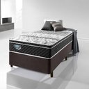 Ver imagem 2 de Cama Box Solteiro 88x188 Courino Linho Marrom com Colchão Mola Verticoil
