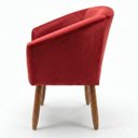 Ver imagem 6 de Jogo 2 Poltronas Estofadas Tecido Veludo Elegante para Sala de Espera Aconchegante Pés de Madeira Re