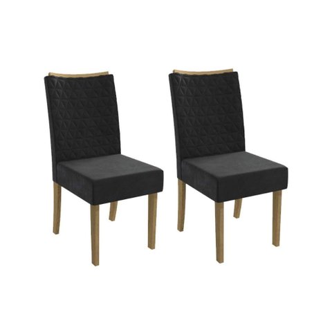 Kit 2 Cadeiras de Cozinha 2CAD129 2 Un Preto - Kappesberg