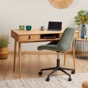 Ver imagem 4 de Mesa Escrivaninha Madeira 2 Gavetas 1 Nicho Kim Madeirado Idimex