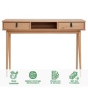 Ver imagem 2 de Mesa Escrivaninha Madeira 2 Gavetas 1 Nicho Kim Madeirado Idimex