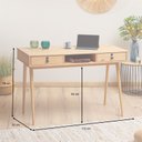 Ver imagem 3 de Mesa Escrivaninha Madeira 2 Gavetas 1 Nicho Kim Madeirado Idimex