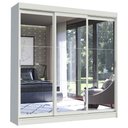 Ver imagem 2 de Guarda-Roupa Casal Madesa Istambul 3 Portas de Correr de Espelho 3 Gavetas Branco Cor:Branco