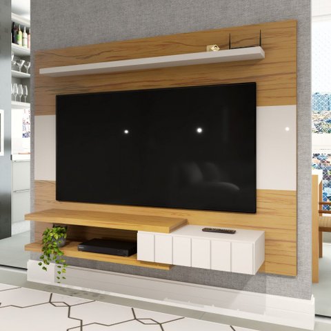 Painel para Tv até 50 Polegadas Opala 1 Porta para Tv Pinho/off White - Panorama Móveis