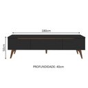 Ver mais imagens de Rack Retrô Reims Para Tv Até 75" Pés De Madeira Preto