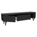 Ver imagem 6 de Rack Retrô Reims Para Tv Até 75" Pés De Madeira Preto