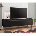 Ver imagem 1 de Rack Retrô Reims Para Tv Até 75" Pés De Madeira Preto