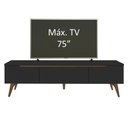Ver imagem 7 de Rack Retrô Reims Para Tv Até 75" Pés De Madeira Preto