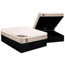 Ver imagem 1 de Cama Box Baú King: Colchão Molas Bonnel Castor Premium Tecnopedic + Base Crc Suede Black(193x203)