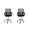 Kit 2 Cadeiras de Escritório Mesh Assento Estofado Base Giratória 9050 - Preta - 1