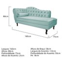 Ver imagem 5 de Kit Diva Recamier Diana 160cm Lado Direito e 01 Poltrona Classic Suede - Doce Sonho Móveis RECAMIER