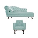 Ver imagem 2 de Kit Diva Recamier Diana 160cm Lado Direito e 01 Poltrona Classic Suede - Doce Sonho Móveis RECAMIER