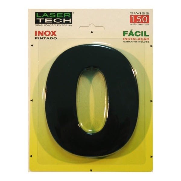Números Inox Preto - Para Fachadas - 15cm - (Nº 0) - 1