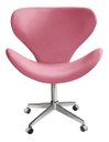 Ver imagem 1 de Poltrona Isis Giratória com Rodinhas Cadeira Decorativa Sala, Escritório, Home Office - Suede Rosa