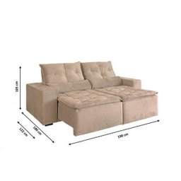 Sofá Retrátil e Reclinável 2 Lugares Macaé - 2 Sofá Retrátil e Reclinável 2 Lugares Macaé - 2