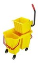 Ver imagem 1 de Carrinho Balde Expremedor Mop Para 2 Águas Com Rodas E Dreno
