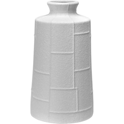 Vaso Decorativo Enfeite Casa Redondo Home&co Cerâmica 25x14x14cm Marfim