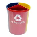 Ver imagem 2 de Lixeira Mix Com 3 Divisões Para Coleta Seletiva