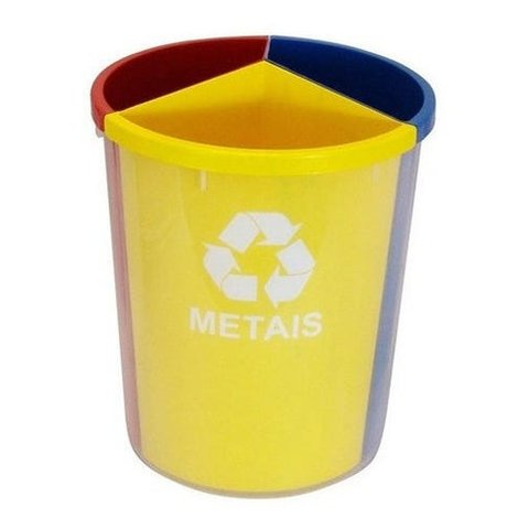 Lixeira Mix Com 3 Divisões Para Coleta Seletiva