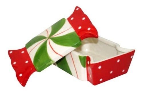 Pote Bala Balinha Branco Em Louça Decoração Natal - 5948 - Branco - 1
