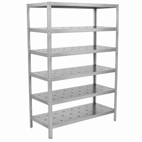 Estante 6 Planos Perfurados Inox 430 | 110×48,5x180cm