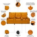 Ver imagem 3 de Poltrona do Papai Reclinável Mallie 3 Lugares Baú Usb Fh9 Pu Whisky - Mpozenato