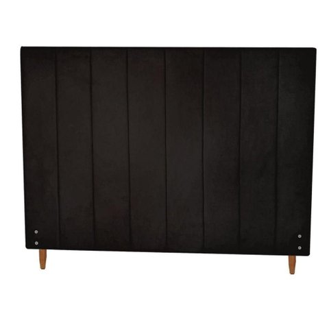Cabeceira Vitória para Colchão 1,93m para Colchão King Size Suede Preto - Aurora Line