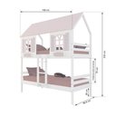 Ver imagem 3 de Beliche Casinha Bela - Madeira Maciça Branco/rosa | Megamobilia