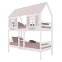 Ver imagem 1 de Beliche Casinha Bela - Madeira Maciça Branco/rosa | Megamobilia