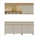 Ver imagem 1 de Cozinha 4 Peças 6 Portas 1 Porta Vidro 3 Gavetas Realeza Premium 200 Cm Mdf Nesher