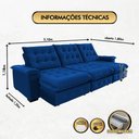 Ver imagem 4 de Sofá Coliseu 3.10m Retrátil e Reclinável Super Pillow - Azul