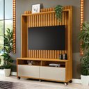 Ver imagem 1 de Estante Home para Tvs 50" Estilos Naturalle e Off Ripado Carmolar