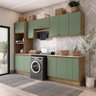 Lavanderia Modulada Kappesberg Celeste 9 Peças Nogueira/verde 310,5cm - 1