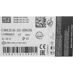 Mini Contator Weg Tripolar Cwc016 16A 1Na 220Vca - 5