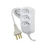 Kit 5 Extensão Elétrica 3 Tomadas 2p+T 10A 3 Metros Cabo PP Bivolt 127V e 250V - Branco - 3 Metros - 2