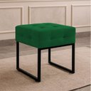 Ver imagem 1 de Puff Sala Decorativo Quadrado Industrial Elisa Veludo Verde D03 - D’Rossi