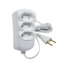 Kit 5 Extensão Elétrica 3 Tomadas 2p 10A 5 Metros Cabo Paralelo Bivolt 127V e 250V - Branco - 5 Metr - 1