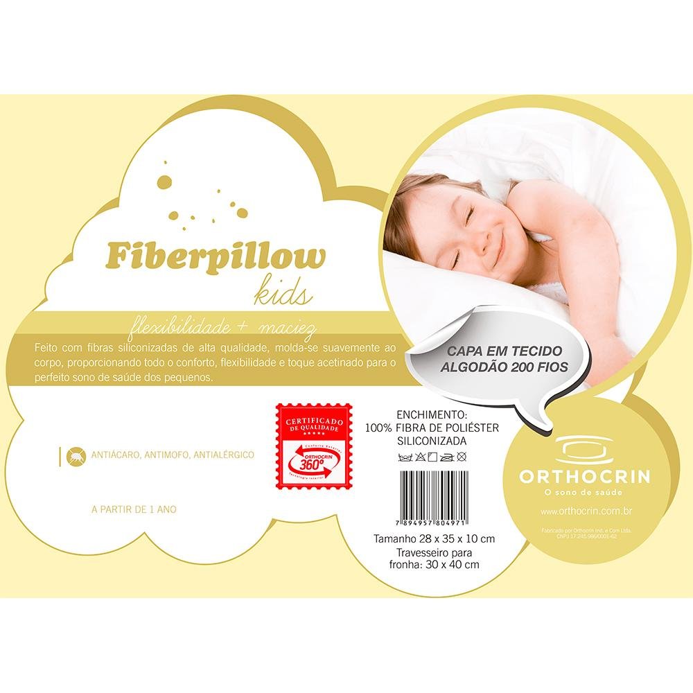 Travesseiro Infantil Orthocrin Fibra Fiberpillow Kids - 2
