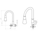 Ver imagem 4 de Torneira Para Cozinha Conic  De Parede 2 Jatos C31 3068 1/4 Volta