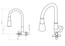 Ver imagem 4 de Torneira Para Cozinha Conic De Parede 2 Jatos C31 3068 1/4 Volta