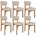 Ver imagem 1 de Kit 06 Cadeiras para Sala de Jantar Cozinha Living Estofada Dara L02 Linho Bege - Lyam Decor