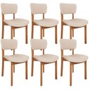 Ver imagem 1 de Kit 06 Cadeiras para Sala de Jantar Cozinha Living Estofada Dara L02 Linho Bege - Lyam Decor