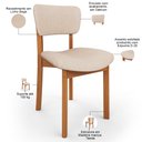 Ver imagem 4 de Kit 06 Cadeiras para Sala de Jantar Cozinha Living Estofada Dara L02 Linho Bege - Lyam Decor