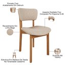 Ver imagem 5 de Kit 06 Cadeiras para Sala de Jantar Cozinha Living Estofada Dara L02 Linho Bege - Lyam Decor