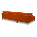 Ver imagem 6 de Sofá Sala de Estar Atena Chaise Esquerdo Pés de Ferro 284cm 5 Lugares Bouclê Terracota M1 - Monari D