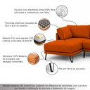 Ver imagem 3 de Sofá Sala de Estar Atena Chaise Esquerdo Pés de Ferro 284cm 5 Lugares Bouclê Terracota M1 - Monari D