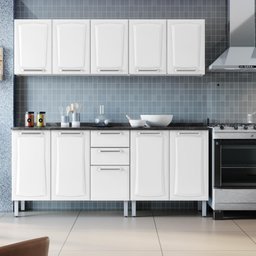 Armário de Cozinha Completa Itatiaia Tarsila de Aço com Balcão 10 portas Branco - 5 Armário de Cozinha Completa Itatiaia Tarsila de Aço com Balcão 10 portas Branco - 5