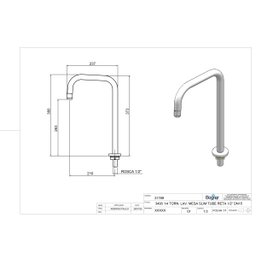 Torneira Slim Tube Dourada Fosca Alta Square 3493 - 3