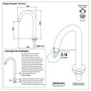 Ver imagem 6 de Torneira Lavatório Banheiro Slim Tube Bica Baixa  ¼V Luxo Dourada Fosca